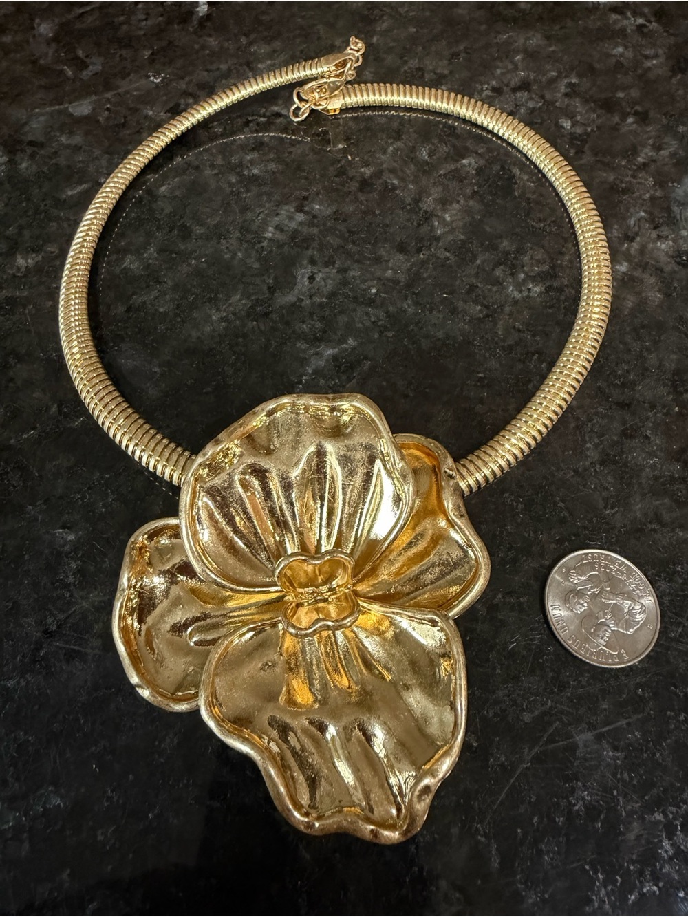 Gold Floral Statement Necklace - Women Jewelry